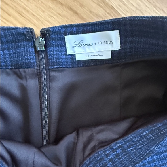 Lovers + Friends Navy Plaid Blue Black Pants Trousers High Waist Small - Picture 5 of 10